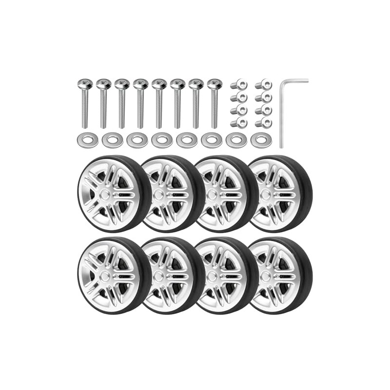 Pack of 8 Suitcase Wheels Replacement Wheels, 50 x 12