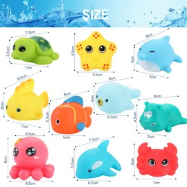 Bath Toy Sea Animals, Doyomtoy Baby Bath Toy Ocean Water Toy Bath Pool Toy Water Animals Bath Toy Bath Toy for Children Boys Girls