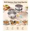 Miradexic 3-Pack Stainless Steel Salad Bowls to Go for Lunch,