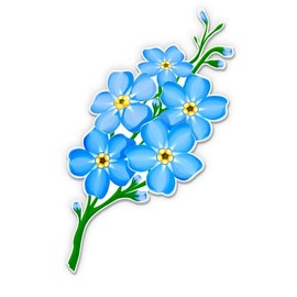 Forget Me Not Flower - 12" Vinyl Sticker Waterproof Decal
