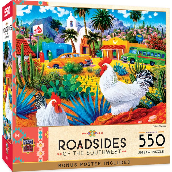 MasterPieces 550 Piece Jigsaw Puzzle for Adults, Family, Or Kids - Gallos Blancos - 18"x24"