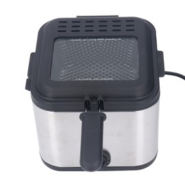 Stainless Steel Electric Fryer, Electric Deep Fryer Lid 1000W 2.5L 80-190? for Onion (US Plug 110V)
