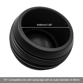 Timyrimy - Pies de repuesto para porche de 48 mm, tapas de plástico en forma de bola negra para asegurar las patas oscilantes al piso (juego de 4)