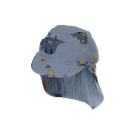 Sterntaler Unisex Children's Peaked Cap Neck Dinosaur Children's Hat, lightblue