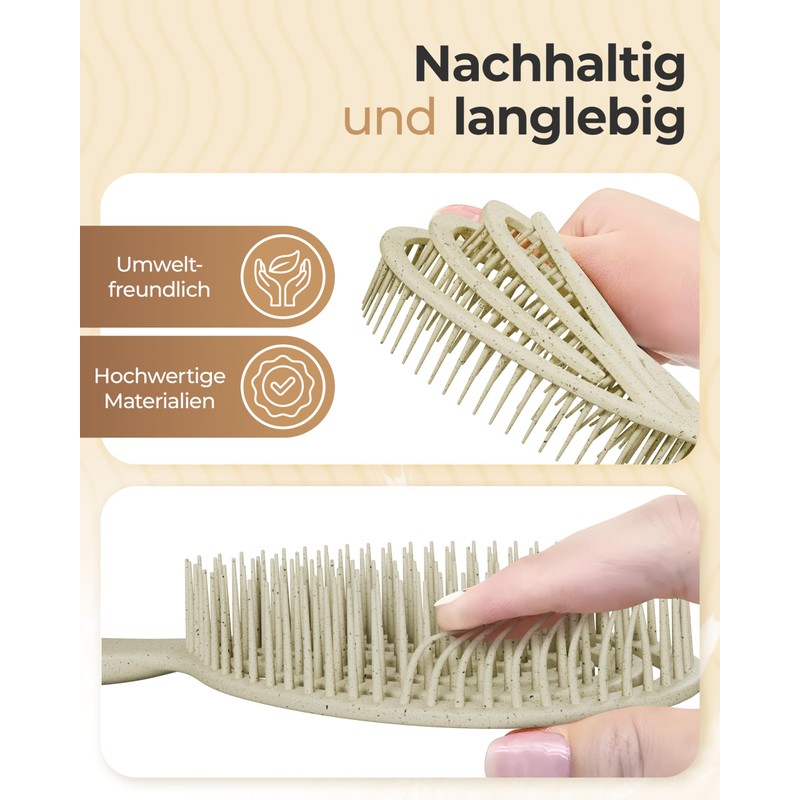 BellaValentino - 100% Biodegradable Wheat Straw Hair Brush - Environmentally
