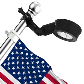 Solar Flag Pole Light, Bright White 6000k Flagpole Light Upgrade Solar Powered for Fits 0.8-1.2" Flag Pole,Tri-Color Solar flagpole Lights,Outside House Garden Yard American Flags Decor (Black)