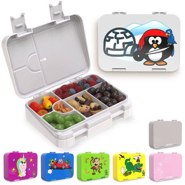 TAKWAY Brotdose Kinder mit Fächern 4+2 - robust & kinderfreundlich