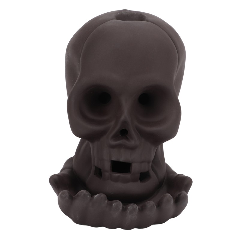 Backflow Incense Burner Purple Sands LED Light Skull Head Design
