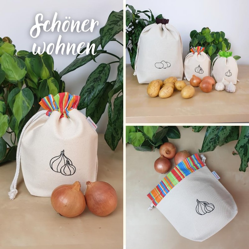 slowroom Vegetable Onion, Practical and Attractive Storage Bag made of