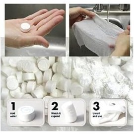 100PCS- Camping Towel, Disposable Face Compressed Towels, Soft Compressed Hand Wipe, Portable Compressed Coin Tissue for Travel/Outdoor Activities/Home