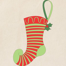 CafePress Christmas Stocking Tote Bag Reusable Natural Beige Canvas Shopping Bag