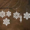 HERZWILD Christmas Snowflake Ornaments 36pcs Plastic Snowflake Hanging Decor White