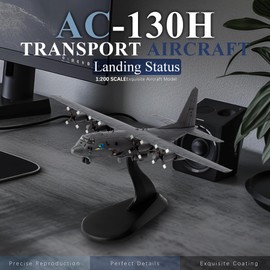 HANGHANG 1/200 Military Model Plane AC130H Alloy Fighter Plane Model Model Airplane for Collections and Displays