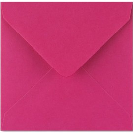 155mm x 155mm Square envelopes for Greeting Cards Wedding Invitation Crafts Coloured Envelopes - Pack of 40 Envelopes (Fuchsia Pink)
