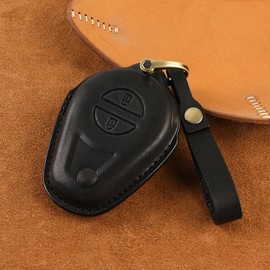 1PCS Leather Case Fob Cover Motorcycle Keychains Key ring for Touring CVO Road Glide Street Glide CVO Limited (black)