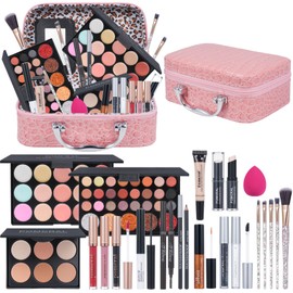 Professional Make up Kit,Makeup kit For Girls, Makeup Set For Women Eyeshadow Palettes, Lip Colors, Makeup brush set,Makeup bag (Pink)