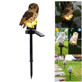 ALLOMN Solar Lawn Lamp, Outdoor Solar Light Garden Decoration Lamp Waterproof Path Lawn Garden Lamps Owl Design (Grey)
