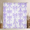 Feelyou Kids Girls Purple Bow Curtains,Dreamy Princess Bow Window Curtains