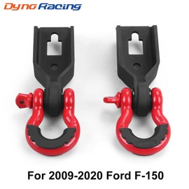 Dyno Racing Front Tow Hook Shackle Mount Kit Compatible with 2009-2023 Ford for F-150 with 3/4inch D Ring Shackles