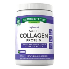 Colágeno Sin Sabor en Polvo Natures Truth Multi Tipo I, II, III, V, X 255g                                                                            