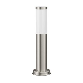 ledscom.de Poru Bollard Light for Outdoor Use, Stainless Steel, Round, 38.5 cm, Includes E27 Lamp Max. 963 Lumens, Warm White, 3-Level Dimming without Dimmer