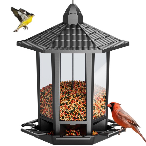 Birdream Hanging Bird Feeders, Retro Pagoda Design Fun Installation Squirrel