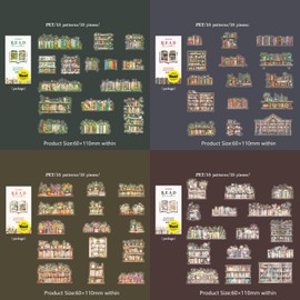 Scrapbooking Stickers, Bullet Journal Accessories Stickers, Books Themed Stickers, Decorative for Journaling, Planners, Photo Album (Reading Corridor)