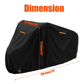 Adult Tricycle Cover Waterproof Protective Cover for 3-Wheeled Bike Bicycle Motorcycle Storage Outdoor Indoor Dustproof Windproof Anti-UV Electric Recumbent Trike Black 210D Oxford Wheel Covers