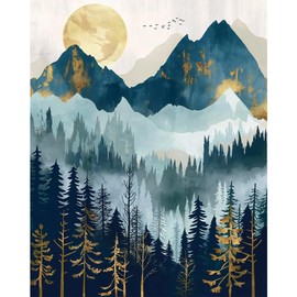 Natuyalo Paint by Numbers Kit for Adults - Abstract Forest DIY Adult Paint by Number Kits Natural Landscape Acrylic Canvas Painting for Adults Beginners Art Crafts Without Frame, 16x20 Inch
