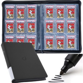 D DACCKIT Graded Card Binder - Slab Binder Fits 90 Cards, 9 Pocket Slab Album with Sleeves Compatible with PSA CGC BGS SGC Slabs （Model A, Classic Black）