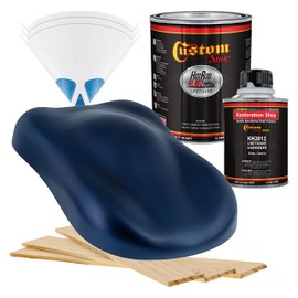 Custom Shop - Moonlight Drive Blue Metallic - Hot Rod Flatz Flat Matte Satin Urethane Auto Paint - Complete Quart Paint Kit - Professional Low Sheen Automotive, Car Truck Coating, 4:1 Mix Ratio
