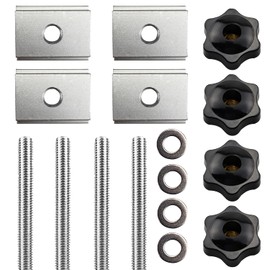 Pack of 16 T-Rail Sliding Nuts M8 T-Slot Nuts T-Nut Kit with T-Screw and Clamping Knob M8 Plastic Handle for Woodworking Tool