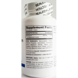 Major Magnesium 500mg 100ct Tablets -Expiration Date 12-2026