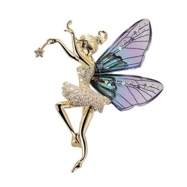 GFM Fairy Brooch with Crystal and Rhinestones - Christmas, Birthday Mothers day (Brch-737-DMT-Fairy)