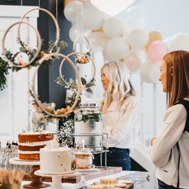 MIVIDE Bamboo Rings 5 Sizes Wooden Rings for Crafts, Macrame Craft Hoop Ring for Dreamcatcher, Wedding Wreath Decor and DIY Crafts (13/15/18/20/26cm) Pack of 20