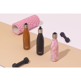 S'well Stainless Steel Water Bottle w/Flip Straw - 17 Fl Oz - Teakwood