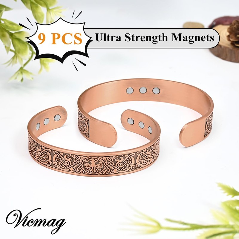 Vicmag Copper Magnetic Bracelet for Men Magnetic Bracelets 9X Ultra