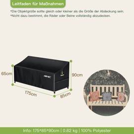 Awnic Gartenbank Abdeckung Hülle für Schutzhülle Abdeckplane Gartenbank Wasserdicht 420D Polyester 3 Sitzer 175x85x65cm