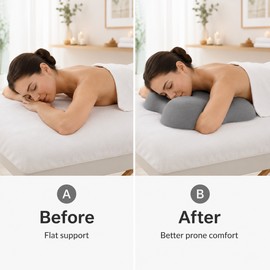 Massage Table Breast Pillow for Prone Comfort – Chest Hollow Wedge Support Cushion for Spa and Home Use
