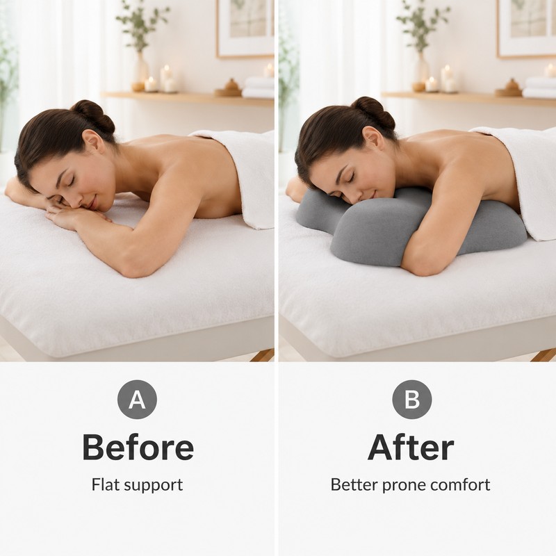 Massage Table Breast Pillow for Prone Comfort – Chest Hollow