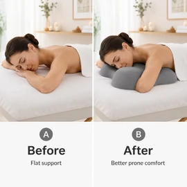 Massage Table Breast Pillow for Prone Comfort – Chest Hollow Wedge Support Cushion for Spa and Home Use