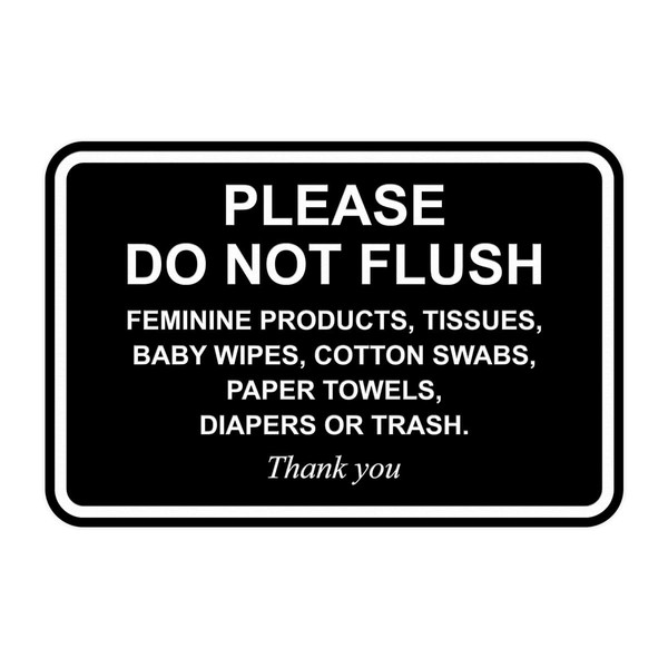 Signs ByLITA Classic Framed, Please Do Not Flush Feminine Products,