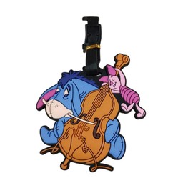 Doniya Fitness Cartoon Character Luggage Tags, Kids Travel Suitcase Baggage Winnie the Pooh Piglet Tags (Multicolour, 10 cm x 10 cm x 1 cm, 1 count)