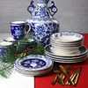 Euro Ceramica Blue Garden 16 Piece Oven Safe Hand Painted