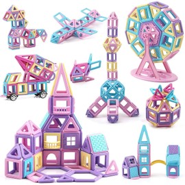 AOMIKS 149 PCS Magnetic Toys, Magnetic Blocks, Educational Toys, Building Blocks, 3D, Toddlers, Kindergarten, Elementary School Students, Grandchildren, Boys, Girls, Gift, Birthday, Baby Shower, Christmas Gift, Cute, Japanese Instruction Manual, Macaron Color