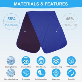 U-Pick Kühlendes Handtuch (100 x 30cm), Eishandtuch, Mikrofaser-Handtuch, weich, atmungsaktiv, kühles Handtuch für Yoga, Sport, Fitnessstudio, Camping, Fitness, Laufen, Workout und mehr Aktivitäten