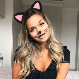 DRESHOW 2 Pack Cat Ears Headbands Furry Cat Ears Hairbands Washing Face Makeup Head Band with Cat Ears Cosplay Fashion Headband Hair Accessories for Teen Adults