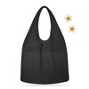 Kememo Crochet Tote Bag, Mesh Beach Tote Bag Knit Shoulder