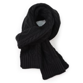 Warm Baby Scarf Winter Boys Girls Neck Warmer Knitted Toddler Neck Scarves (Black)