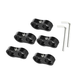 Partuto 1 Set An10 Universal Hose Separator Clamp - Aluminum Alloy Black